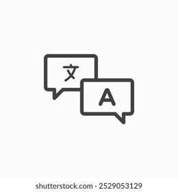 Language icons set. filled and line illustration