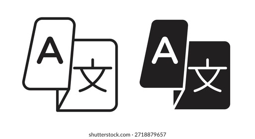 Conjunto de iconos de idioma aislados sobre fondo blanco Ilustración vectorial plana.