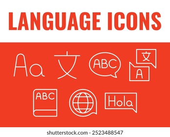 Language icons set. language icons vector. language translation vector.