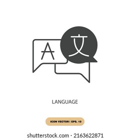 language icons  symbol vector elements for infographic web