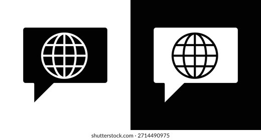 Iconos de lenguaje de diseño de silueta de Vector. Ilustración de Diseño gráfico plano de Vector.