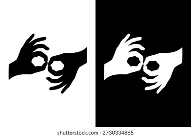Language Interpreting hand Sign, Sign language symbols, interpreter hand icons. Flat vector illustration design