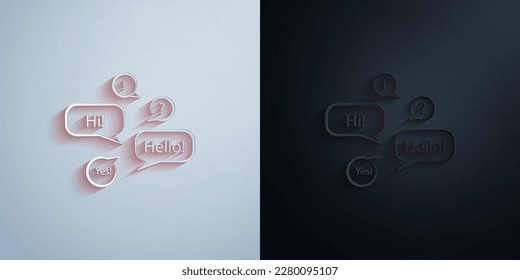 language learning 2 colored line paper icon with shadow effect vector illuistration design