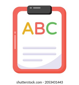 Language learning in flat style icon, editable vector  