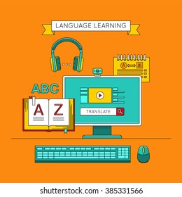 Language learning. Foreign language education online.