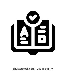 language learning glyph icon. Strong and solid vector icon for websites, mobile interfaces, presentations, and visual branding. High quality and easy to edit.