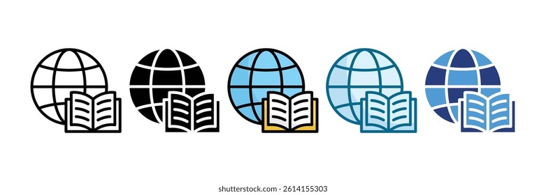 Language Learning Icon Set Multiple Style Collection