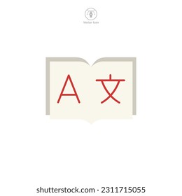 language learning Icon symbol template for graphic and web design collection logo vector illustration