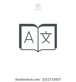 language learning Icon symbol template for graphic and web design collection logo vector illustration