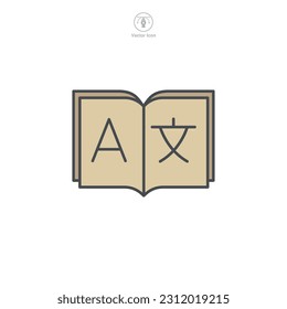 language learning Icon symbol template for graphic and web design collection logo vector illustration