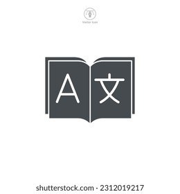 language learning Icon symbol template for graphic and web design collection logo vector illustration
