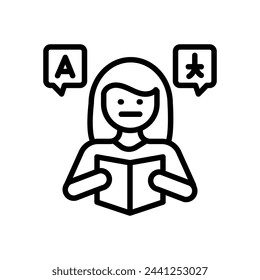Language Learning   icon in vector. Logotype
