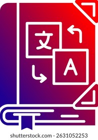 Language learning Line vector Icon Design