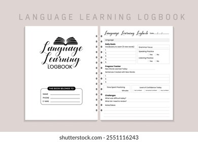 Language Learning Logbook Kdp Interior Template