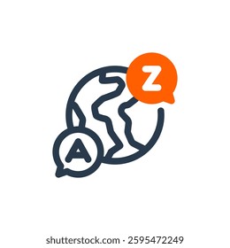 Language Learning for Study Abroad Vector Icon