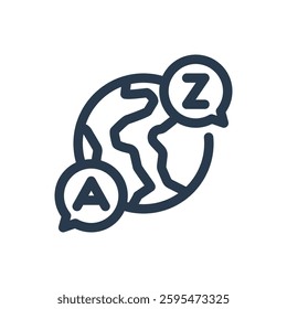 Language Learning for Study Abroad Vector Icon