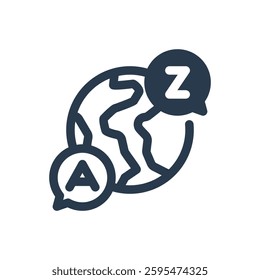 Language Learning for Study Abroad Vector Icon