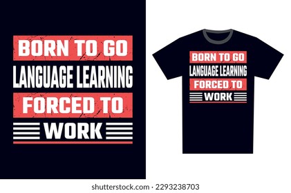 Vector de plantilla de diseño de camiseta de aprendizaje de idiomas