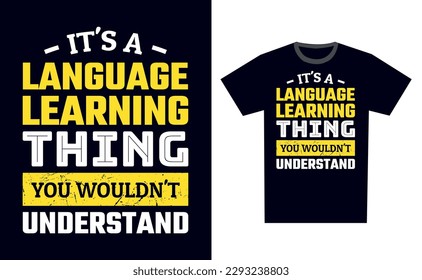 Language Learning T Shirt Design Template Vector
