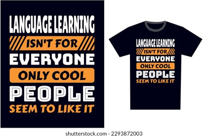 Language Learning T Shirt Design Template Vector
