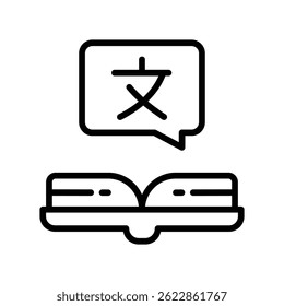 Language Learning Vector outline icon. Eps10 file 
