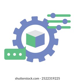 Ícone de Ajuste do Modelo de Linguagem. Representando a Otimização de Modelo. Processamento de linguagem de IA. Ajuste do Modelo de Aprendizado de Máquina. Ajuste NLP. Ícone Vetor Editable.