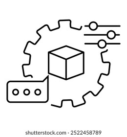 Ícone de Ajuste do Modelo de Linguagem. Representando a Otimização de Modelo. Processamento de linguagem de IA. Ajuste do Modelo de Aprendizado de Máquina. Ajuste NLP. Ícone Vetor Editable.