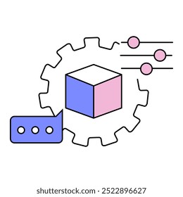 Ícone de Ajuste do Modelo de Linguagem. Representando a Otimização de Modelo. Processamento de linguagem de IA. Ajuste do Modelo de Aprendizado de Máquina. Ajuste NLP. Ícone Vetor Editable.