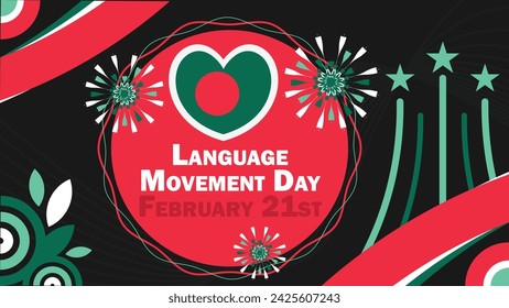 Language Movement Day vector banner design. Happy Language Movement Day modern minimal graphic poster illustration.