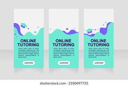 Language online tutor web banner design template. Vector flyer with text space. Advertising placard with customized copyspace. Promotional printable poster for advertising. Graphic layout