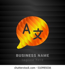 Language Orange, Yellow and Black silk fashion premium icon / Logo