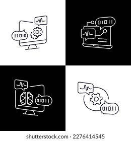 Language Processing Illustration. NLP .Computational Linguistics Vector icon. Editable Stroke.