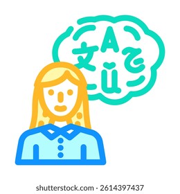 language proficiency interview job color icon vector. language proficiency interview job sign. isolated symbol illustration