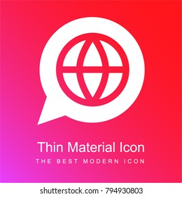 Language red and pink gradient material white icon minimal design