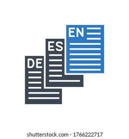 Icono de glifo vector relacionado con el lenguaje. Aislado en fondo blanco. Ilustración vectorial.