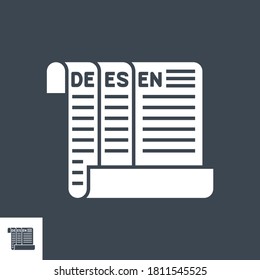 Language Related Vector Glyph Icon. Isolated on Black Background. Vector Illustration.