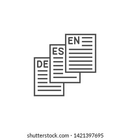 Language Related Vector Thin Line Icon. Isolated on White Background. Editable Stroke. Vector Illustration.