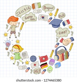 Language school for adult, kids. Children courses. English, Italian, Spanish, Japanese, Chinese, Arabic, German. Play and study
