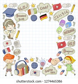 Language school for adult, kids. Children courses. English, Italian, Spanish, Japanese, Chinese, Arabic, German. Play and study