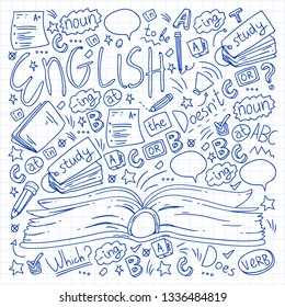 Language school for adult, kids. English courses, class.