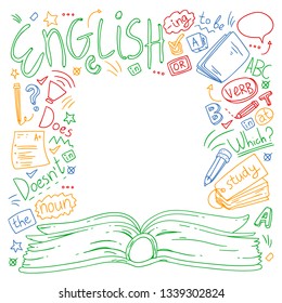 Language school for adult, kids. English courses, class.