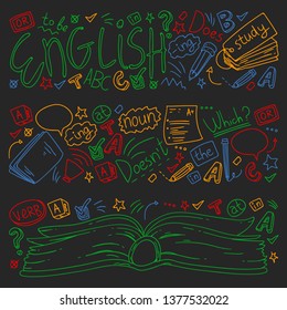Language school for adult, kids. English courses, class.