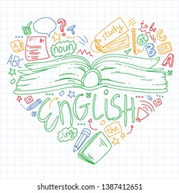 Language school for adult, kids. English courses, class.