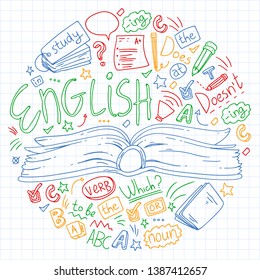 Language school for adult, kids. English courses, class.