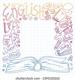 Language school for adult, kids. English courses, class.