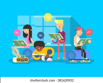 Language school group student