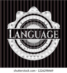 Language silver shiny emblem