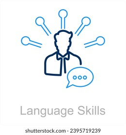 Language Skills and chatting icon concept