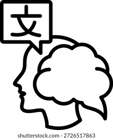 Icono de habilidades lingüísticas Ilustración vectorial de línea