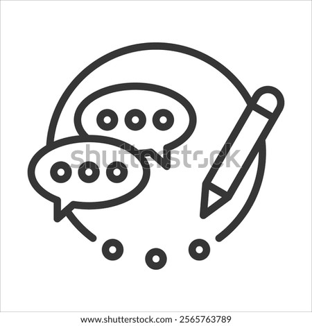 Language Skills Icon Vector Illustration Outline Style